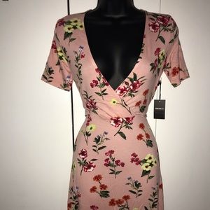 Floral Mini V Neck Dress